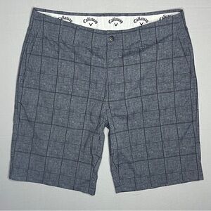 Men's Callaway Gray Checkered Shorts
